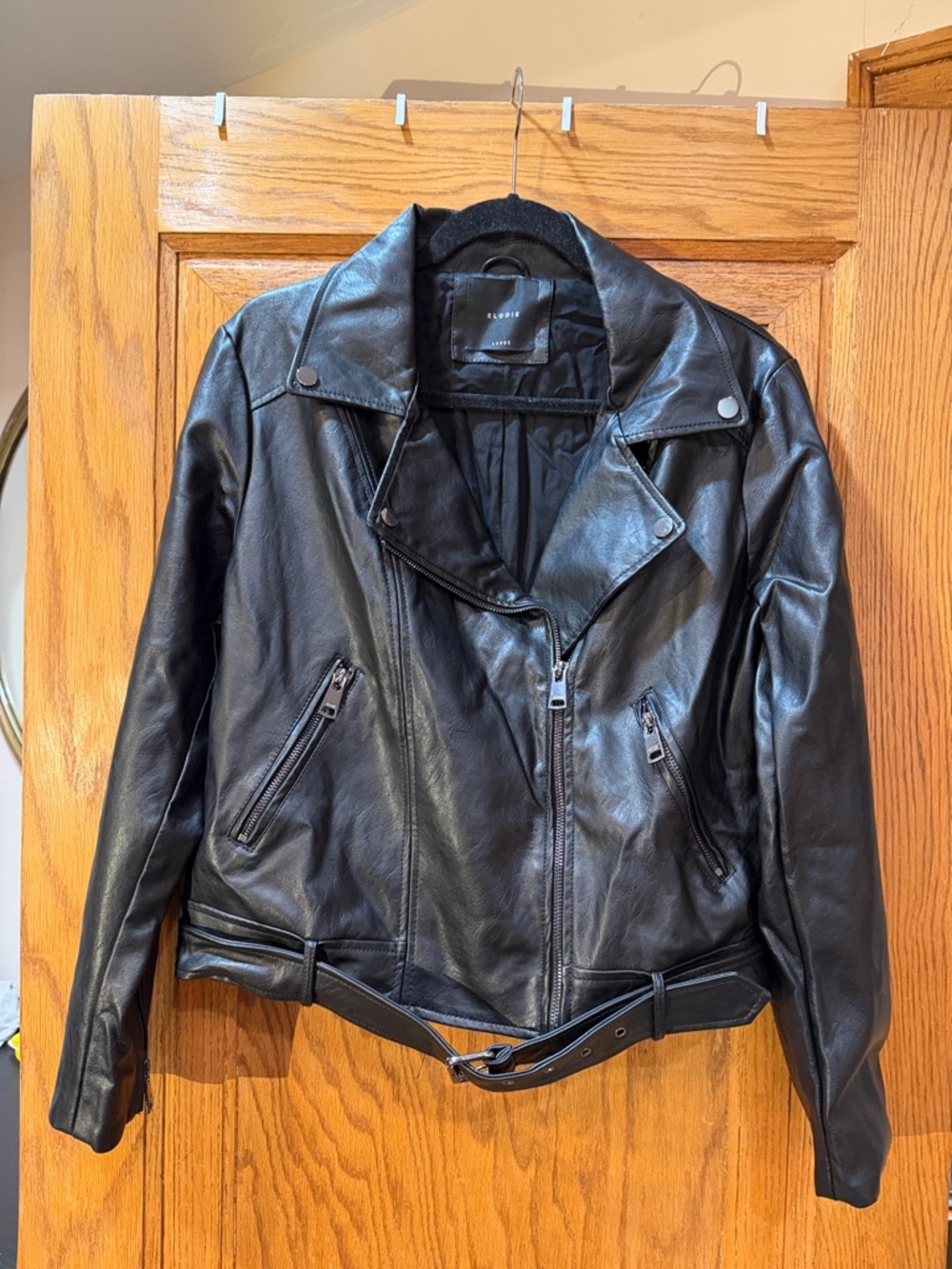 Elodie Black Faux Leather Moto Jacket